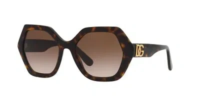 Pre-owned Dolce & Gabbana Dg 4406 Havana/brown Shaded 54/19/140 Women Sunglasses