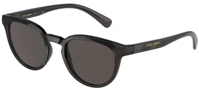 Pre-owned Dolce & Gabbana Dg 4431 Black Avana/light Blue Mirrored (34031u) Sunglasses