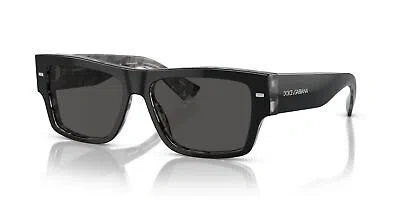 Pre-owned Dolce & Gabbana Dg 4451 Black Havana/ Grey 55/15/145 Men Sunglasses In Gray