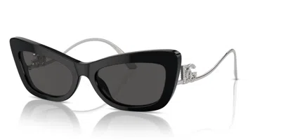 Pre-owned Dolce & Gabbana Dg 4467b Black/grey 55/18/145 Women Sunglasses
