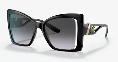 Pre-owned Dolce & Gabbana Dg 4470 Havana Gold/brown Shaded (502/13) Sunglasses In Gray