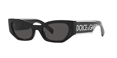 Pre-owned Dolce & Gabbana Dg 6186 Black/grey 52/20/145 Women Sunglasses In Gray