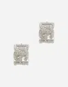 Dolce & Gabbana Rhinestone Earrings With Logo In シルバー