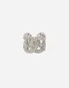 Dolce & Gabbana Rhinestone Ring With Dg Logo In シルバー