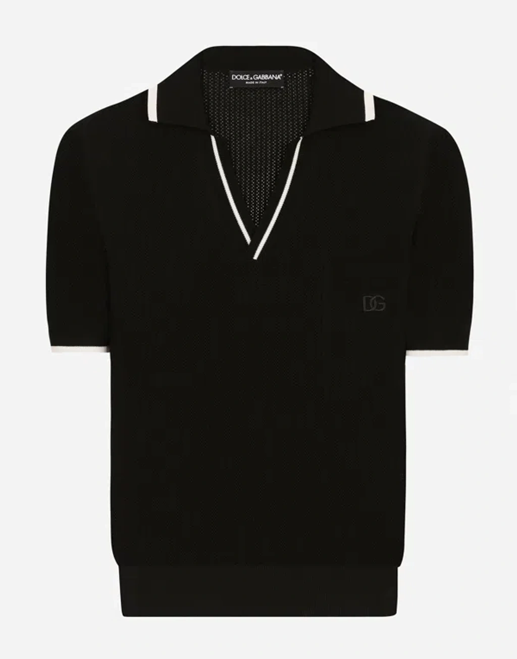 Dolce & Gabbana Cotton Polo-shirt With Dg Embroidery In ブラック