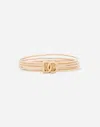 Dolce & Gabbana Rigid Multi-hoop Bangle With Dg Logo In ゴールド
