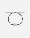 Dolce & Gabbana Dg Logo Charm Cord Bracelet In グリーン