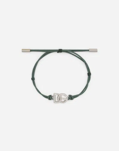 Dolce & Gabbana Cord Bracelet With Dg Logo In グリーン