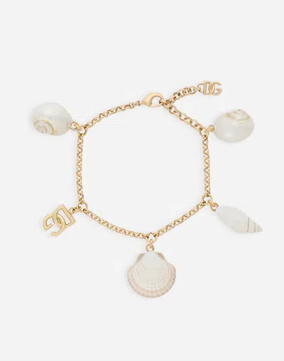 DOLCE & GABBANA BRACELET WITH DG LOGO AND SHELL CHARMS