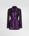 Dolce & Gabbana Dg All-over Print Silk Twill Vanity Shirt In Brown