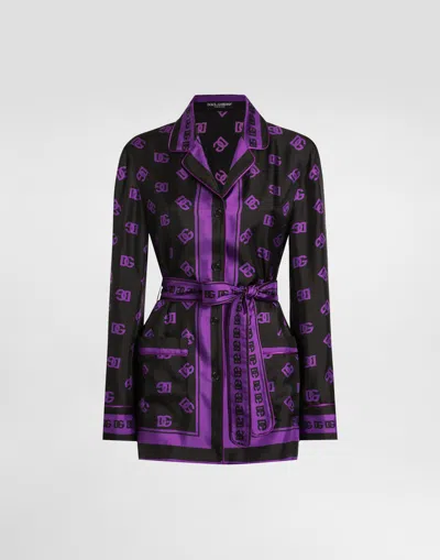 Dolce & Gabbana Dg All-over Print Silk Twill Vanity Shirt
