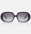 Dolce & Gabbana Dg Allure Leopard-print Round Sunglasses In Black