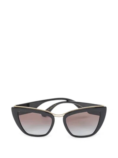 Pre-owned Dolce & Gabbana Dg Amore 6144 Cat-eye Sunglasses In Black