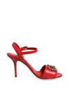 Dolce & Gabbana Dg Amore Leather Pumps Embellished Open Toe In Red