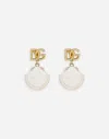 Dolce & Gabbana Earrings With Dg Logo And Shell In ゴールド