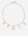 Dolce & Gabbana Necklace With Dg Logo And Shells In ゴールド