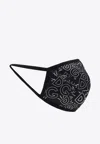 Dolce & Gabbana Dg And Heart Print Poplin Face Mask In Black