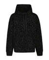 Dolce & Gabbana Leopard-print French Cotton-terry Hooded Zip-up Sweatshirt In Black