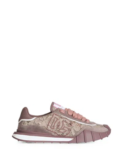 Dolce & Gabbana Dg Athletic Sneakers Suede Lace Design In Multi