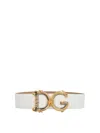 Dolce & Gabbana White Dg Barocco Belt In Blanco