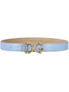 Dolce & Gabbana Baroque Dg Leather Belt In Blue