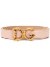 Dolce & Gabbana Dg Baroque Leather Belt In Pink