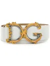 Dolce & Gabbana Dg Baroque Leather Belt In White
