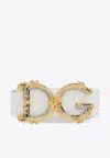 Dolce & Gabbana Baroque Dg Logo Belt In White