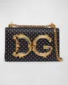 Dolce & Gabbana Dg Baroque Small Polka Dot Crossbody Bag In Nero
