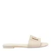Dolce & Gabbana 10mm Rubber Flat Slide Sandals In Beige