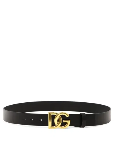 Dolce & Gabbana "dg" Belt In Black