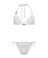 Dolce & Gabbana Triangle Bikini With Dg Logo In White