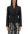 Dolce & Gabbana Dolce Double-breasted Jacket With Dg Logo Buttons In Gray