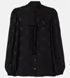 Dolce & Gabbana Black Shirt With Bow And Jacquard Dg Logo In Black