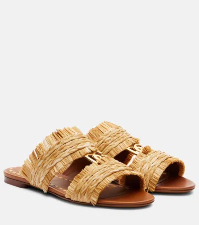 DOLCE & GABBANA DG BRAIDED RAFFIA-EFFECT SANDALS