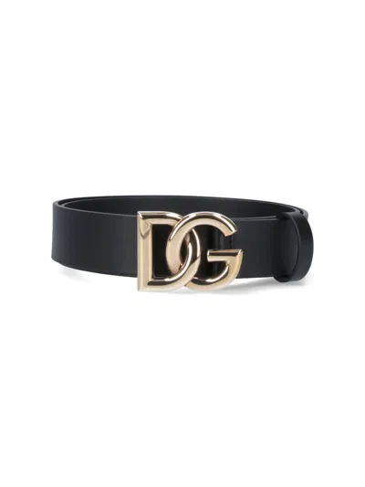 Dolce & Gabbana Dg Buckle Belt In Black