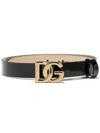 Dolce & Gabbana Logo Leather Belt In Black