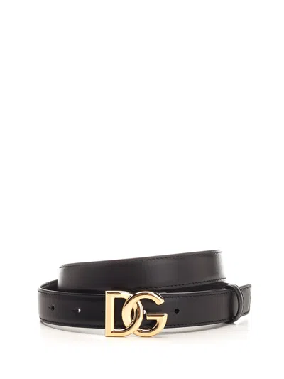 Dolce & Gabbana Dg Buckle Belt In Black