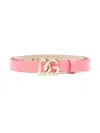 Dolce & Gabbana Girls Pink Patent Leather Belt In Pink