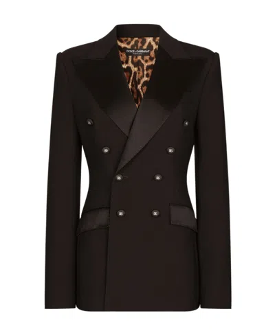 DOLCE & GABBANA DOLCE  GABBANA DG BUTTON SATIN TUXEDO JACKET