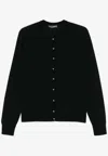 Dolce & Gabbana Dg Buttons Wool Cardigan In Black