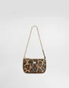 Dolce & Gabbana Girls Leather Leopard Print Shoulder Bag In Brown