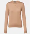 Dolce & Gabbana Dg Cashmere And Silk Sweater In Neutral