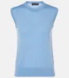 Dolce & Gabbana Dg Cashmere And Silk Top In Blue