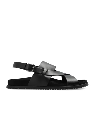 Dolce & Gabbana Buckled Leather Sandals In Black