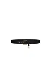 Dolce & Gabbana Logo-charm Leather Belt In Black