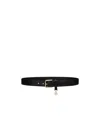 Dolce & Gabbana Logo-charm Leather Belt In Black