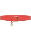 Dolce & Gabbana Dg-charm Leather Belt In Orange