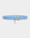 Dolce & Gabbana Dg Charm Smooth Leather & Brass Belt In Carta Zucchero 6