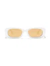 Dolce & Gabbana Dg Charms Rectangle-frame Sunglasses In White